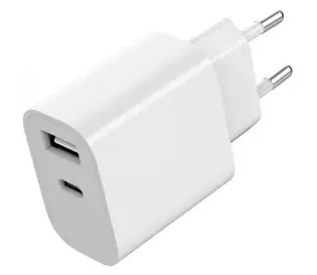 Gembird TA-UC-2AC12-01 biela / Sieťová nabíjačka / USB-A + USB-C / 2,4 A