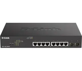 D-Link DGS-1100-10MPV2 / Switch / 8× PoE+ gigabit RJ45 / 2× SFP / 130W PoE budget / SMART managed