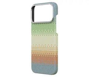 Comma Woven Kevlar Magnetic Shockproof Case Green Orange Light / Zadný kryt / iPhone 17 Pre Max / Kevlar / magnetický