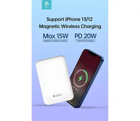 Devia SMART Series Magnetic čierna / Powerbanka / 5 000 mAh / bezdrôtové nabíjanie / PD 20W / MagSafe