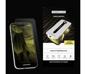 Hammer Glass Xpress Protect iPhone 16 Pro/17 / Ochranné sklo / 9H / s inštalačným rámčekom