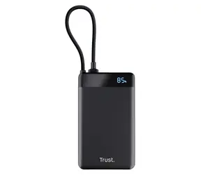 Trust Fiera 10000 čierna / Powerbanka / vstavaný kábel USB-C / 20W / LED displej