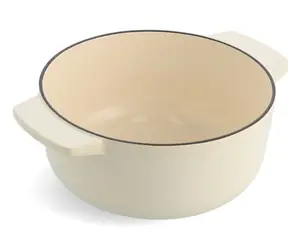 KITCHENAID Liatinový kastról s pokrievkou krémová 22 cm / 3,3 l / liatina / do 260 °C