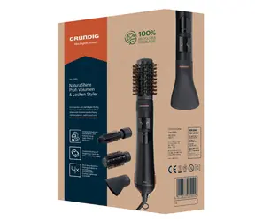 Grundig HS 7080 čierna, ružové zlato / Kefa na horúci vzduch / 1000 W