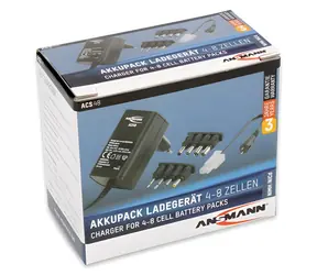 Ansmann ACS48 čierna / Nabíjačka / NiMH a NiCd / 4-8 článkov / 4,8-9,6 V