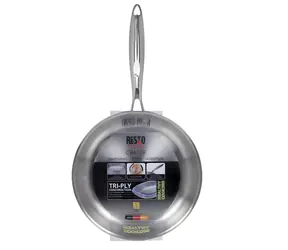 RESTO 95002 Panvica na vyprážanie CRATER 26 cm / Klasická panvica / TRI-PLY nerez/hliník