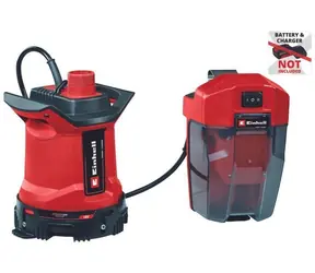 Einhell GE-DP 18/25 LL Li-Solo červeno-čierna / Aku ponorné a tlakové čerpadlo na špinavú vodu / 7.000 lh / 0,5 bar