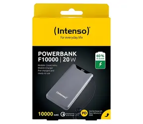 INTENSO F10000 sivá / Powerbanka / 10 000 mAh / PD 3.0 / Quick Charge 3.0