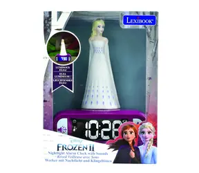 LEXIBOOK Budík Frozen Elsa / Nočné svetlo / Podsvietený LCD displej / Zvuky Frozen / Funkcia odloženia