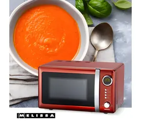 Melissa Mikrovlnná rúra Retro červená chili / Mikrovlnná rúra / 700 W / 20 l / 5 úrovní výkonu