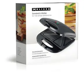 Melissa Sendvičovač čierna / Sendvičovač / 750 W / Nepriľnavé dosky / Automatická regulácia teploty