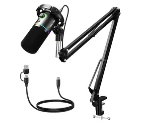 Maono PD200XS čierna / Dynamický mikrofón / XLR / USB-C / RGB / 40-16000 Hz