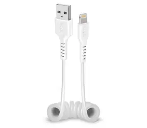 SBS Špirálový kábel USB-A - Lightning biela