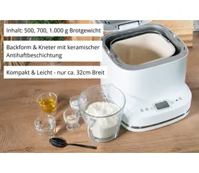 Unold 68120 Backmeister Bernd biela / Domáca pekáreň / 550 W / 500-1000 g / 19 programov / LCD displej