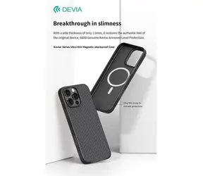 Devia Kevlar Magnetic iPhone 16 PLUS čierna
