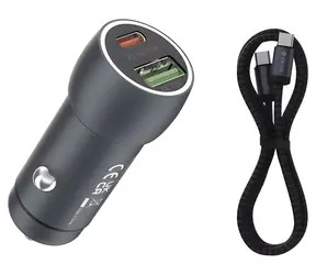 Devia Xtreme Speed Series tmavo šedá / Nabíjačka do auta / 48W / USB-C kábel 1 m