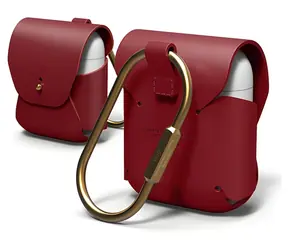 Elago AirPods Leather červená / Puzdro / koža