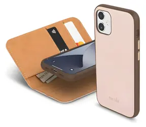 Moshi Overture Luna Pink / Puzdro / Odnímateľná magnetická peňaženka / Apple iPhone 12 mini