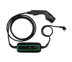 Green Cell Mobilná nabíjačka EV Schuko-Typ 2 čierna / Nabíjačka / 3,6 kW / 6,5 m / IP66 / LCD displej
