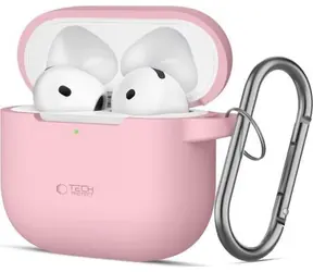 Tech-Protect Silicone Hook Dusty Pink / Puzdro / silikónové / s karabínou / pre Apple AirPods 4