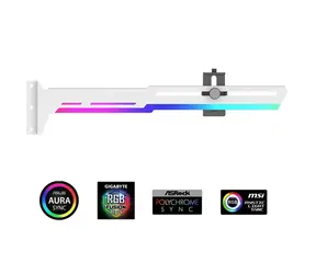 1stCool GPU Holder ARGB biela / Držiak grafickej karty / ARGB / kovový / 280x52 mm