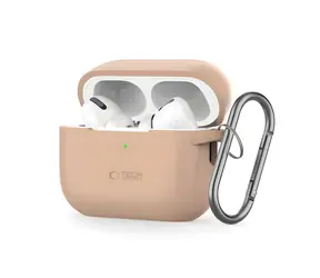 Tech-Protect Silicone Hook Case béžová / Puzdro pre slúchadlá / Apple AirPods Pre 1. a 2. gen