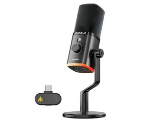 Maono PD100W čierna / Dynamický mikrofón / USB-C / 2,4 GHz / 50 - 16000 Hz / RGB