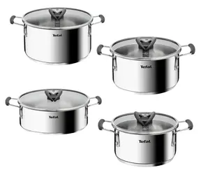 TEFAL OPTI Space G7378S55 / Sada riadu / 8 dielov / nerez / 4X kastról 16-24 cm / indukcia