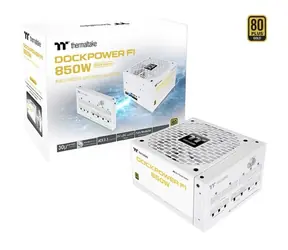 Thermaltake Dockpower FI 850W Snow biela / Zdroj / 80 PLUS Gold / modulárny / 4X PCIe / 12V-2x6
