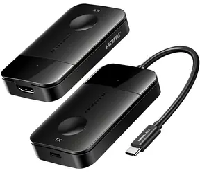 Vention ADOBB čierna / Bezdrôtový HDMI transmiter / 4K 30Hz / USB-C / Kábel 1 m
