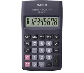 Casio HL 815L čierna / Kalkulačka / vreckový / 8miestny displej / odmocnina / batéria AA