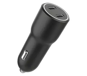 Gembird Autonabíjačka 2x USB-C čierna / Autonabíjačka / 40W / QC3.0 / PD