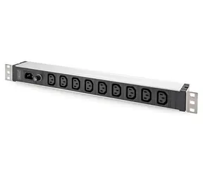 Digitus DN-95429 čierna/hliník / Napájacia lišta / 19" 1U / 9x C13 / 10A / IEC C14 vstup