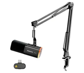 Maono PD100WS čierna / Dynamický mikrofón / bezdrôtový / USB-C / 50 - 16000 Hz / RGB