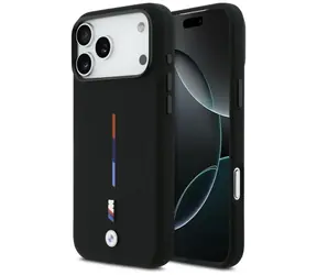 BMW M Tricolor Line MagSafe kryt iPhone 17 Pro Max čierna / Kryt / Silikónový / MagSafe