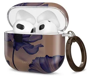 Tech-Protect Lamano Case hnedá/fialová / Puzdro / AirPods 4 / Koženkové