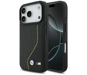 BMW Zadný kryt Carbon Line & Logo MagSafe pre iPhone 17 Pre žltá / Zadný kryt / Karbónový vzor / MagSafe