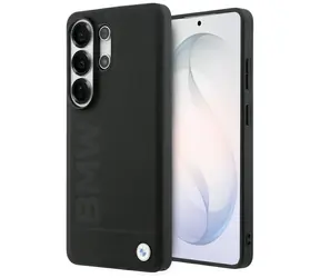 BMW Leather Hot Stamp pre Samsung Galaxy S26 Ultra čierna / Zadný kryt / Kožený / Ražené Logo / Magnetický (MagSafe)
