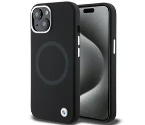 BMW Signature Liquid Silicone MagSafe pre iPhone 15 PLUS čierna / Kryt / Silikónový / MagSafe