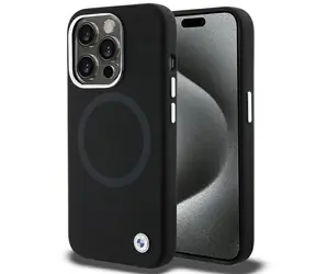 BMW Signature MagSafe kryt iPhone 15 Pro Max čierna / Kryt / Silikónový / MagSafe