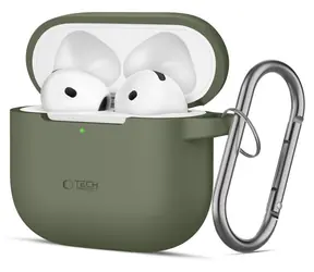Tech-Protect Silicone Hook Case AirPods 4 zelená / Puzdro pre slúchadlá / silikónové / s pútkom