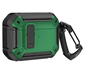 Hurtel Airpods 4 Armor Case zelená / Puzdro / odolné / s karabínou / pre Apple AirPods 4