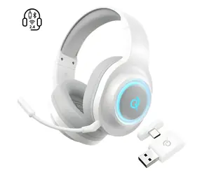 QCY Heroad V200 biela / Herné slúchadlá / Tri-Mode bezdrôtová / Zvuk 7.1 / Výdrž 240h / Odnímateľný mikrofón
