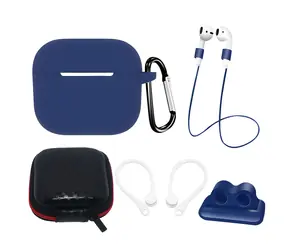 Hurtel Sada príslušenstva AirPods 3 modrá / Silikónové puzdro / Pútko, šnúrka, držiak na hodinky, karabína