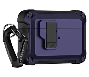 Hurtel Pro Armor Case AirPods 4 fialové / Puzdro / odolné / karabína