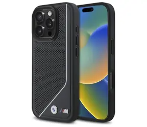 BMW M Perforated Twisted Line MagSafe pre iPhone 16 Pre čierna / Zadný kryt / MagSafe