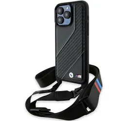 BMW M Edition Carbon Stripe & Strap čierna / Zadný kryt / iPhone 15 Pro
