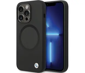 BMW Signature Liquid Silicone pre iPhone 14 Pro Max čierna / Zadný kryt / Silikónový / Magnetický (MagSafe)