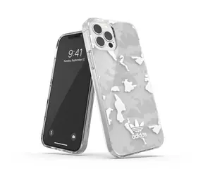Adidas OR SnapCase Camo transparentné/biela / Kryt / Apple iPhone 12/12 Pro