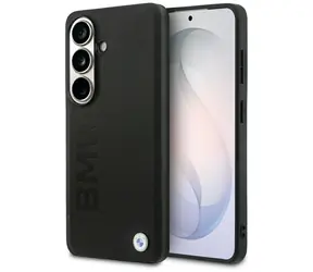 BMW Leather Hot Stamp pre Samsung Galaxy S26+ čierna / Zadný kryt / Kožený / Ražené Logo / Magnetický (MagSafe)